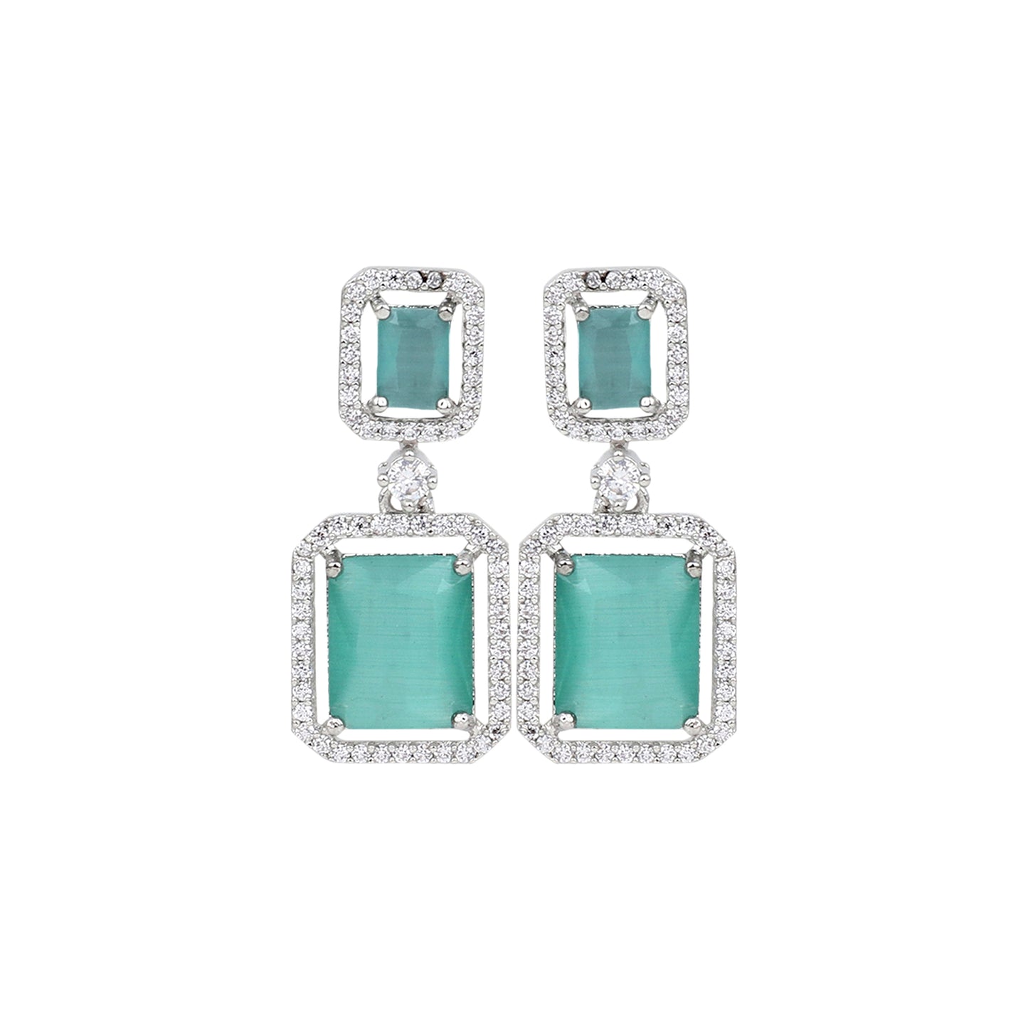 Gold plated AD stone drop earring