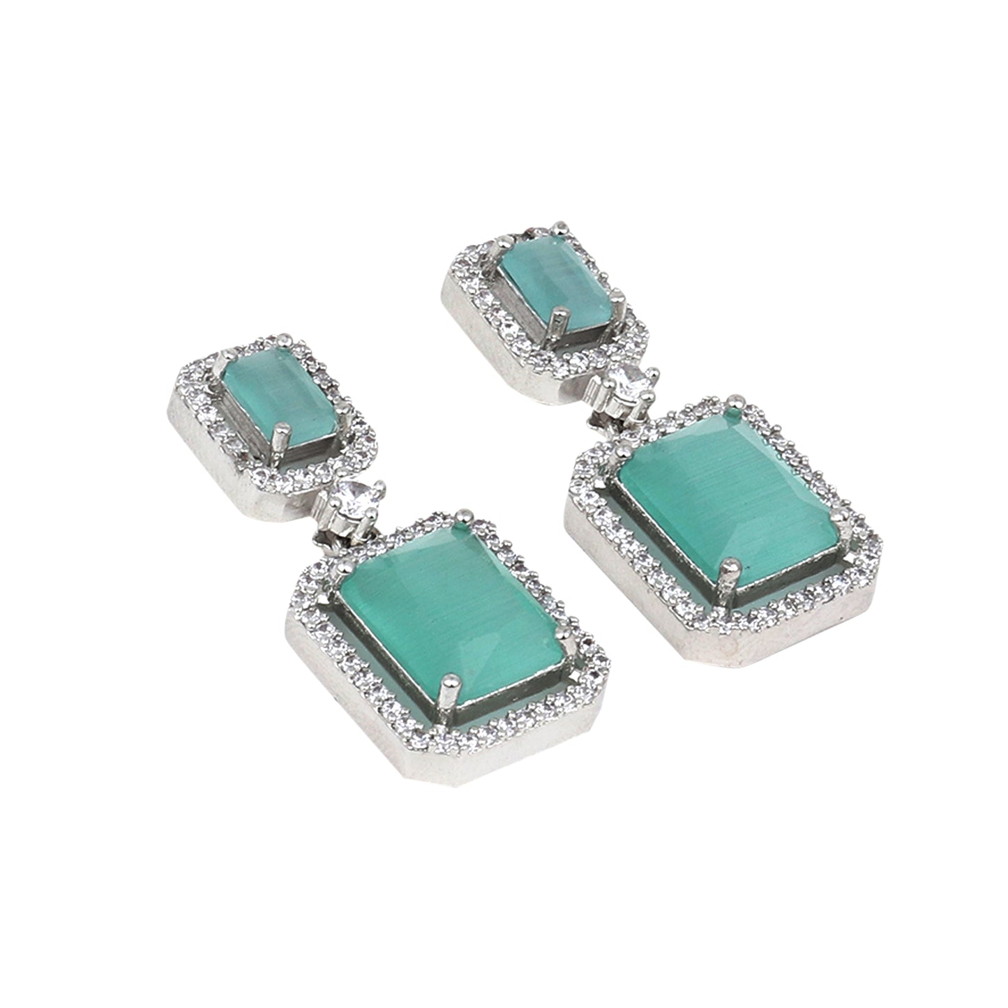 Gold plated AD stone drop earring