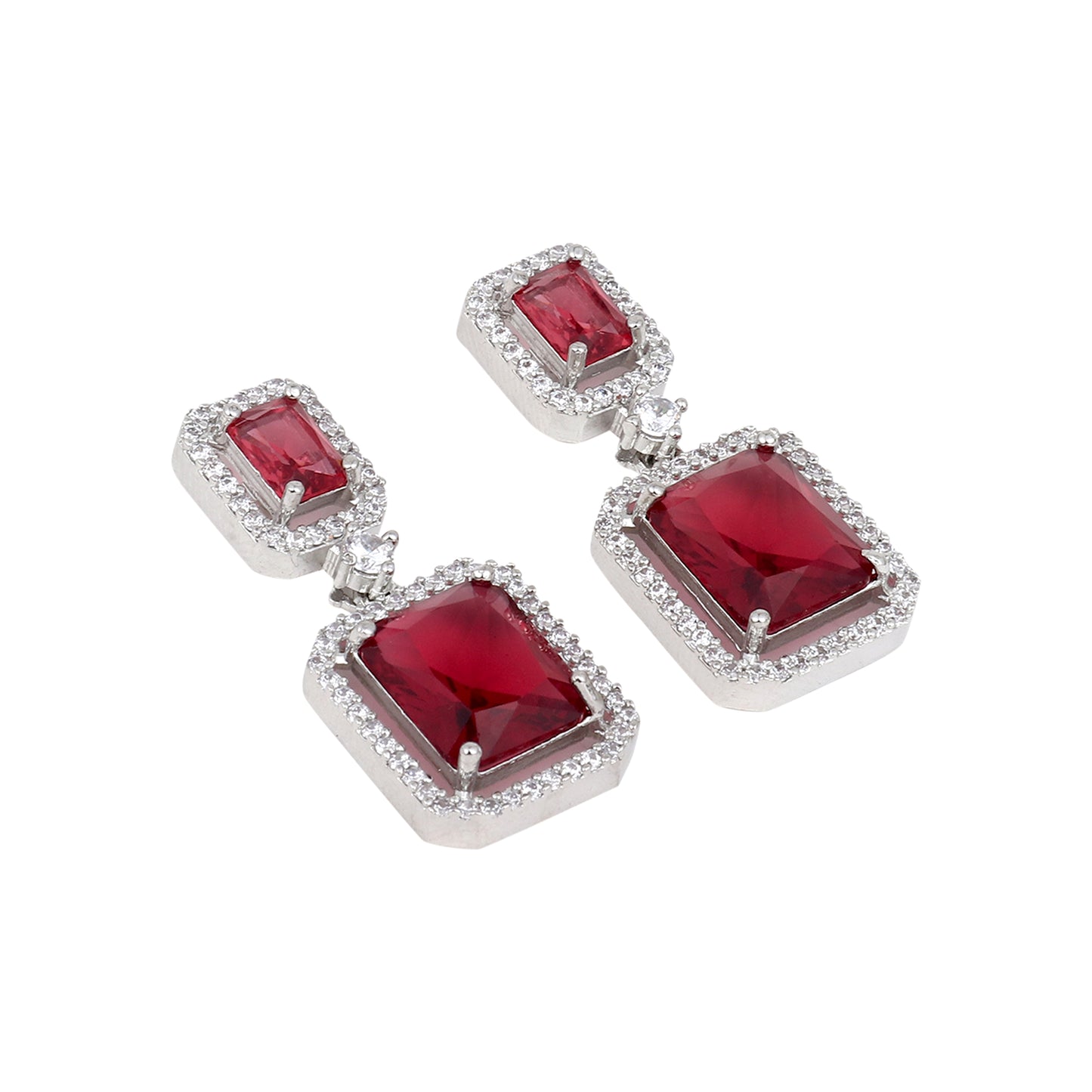 Gold plated AD stone drop earring