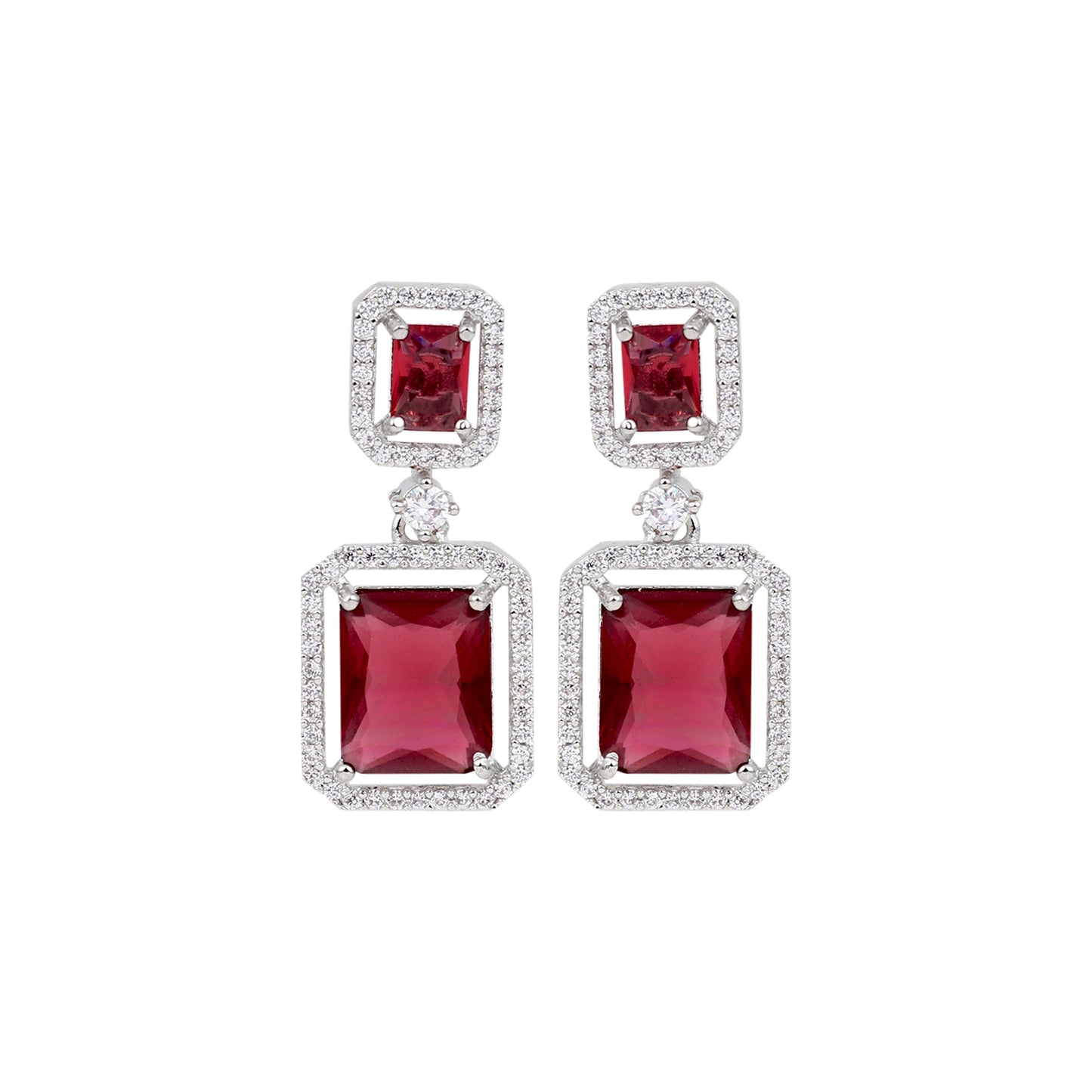 Gold plated AD stone drop earring