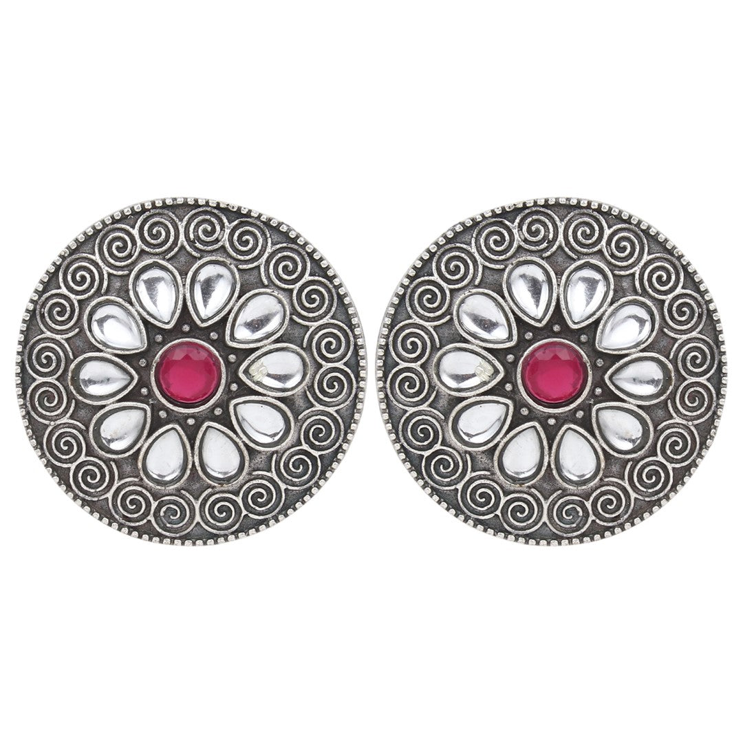 Silver Oxydised Stud Earring