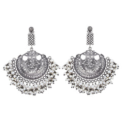 Silver Oxidised Chandbali