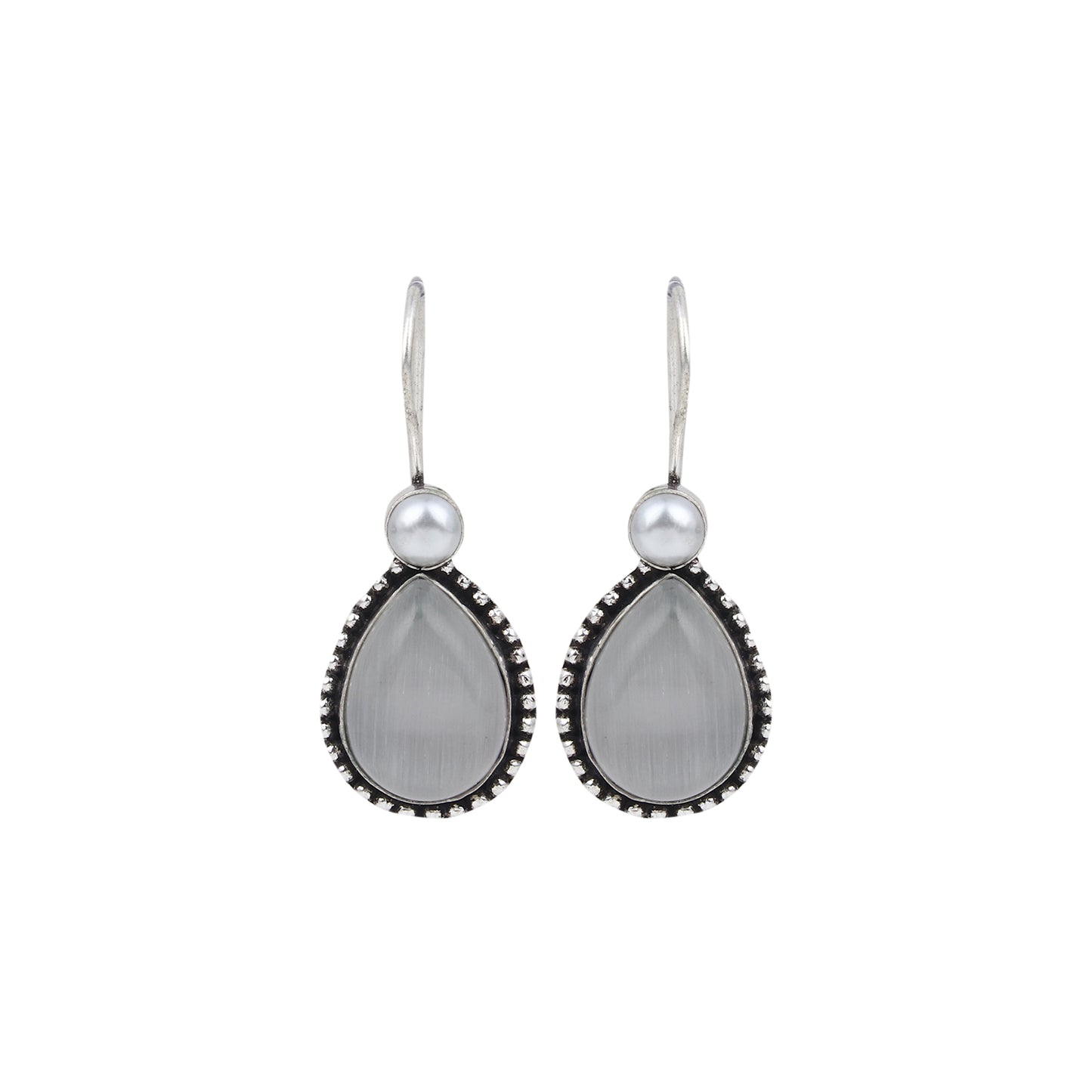 Silver Oxydised drop earring