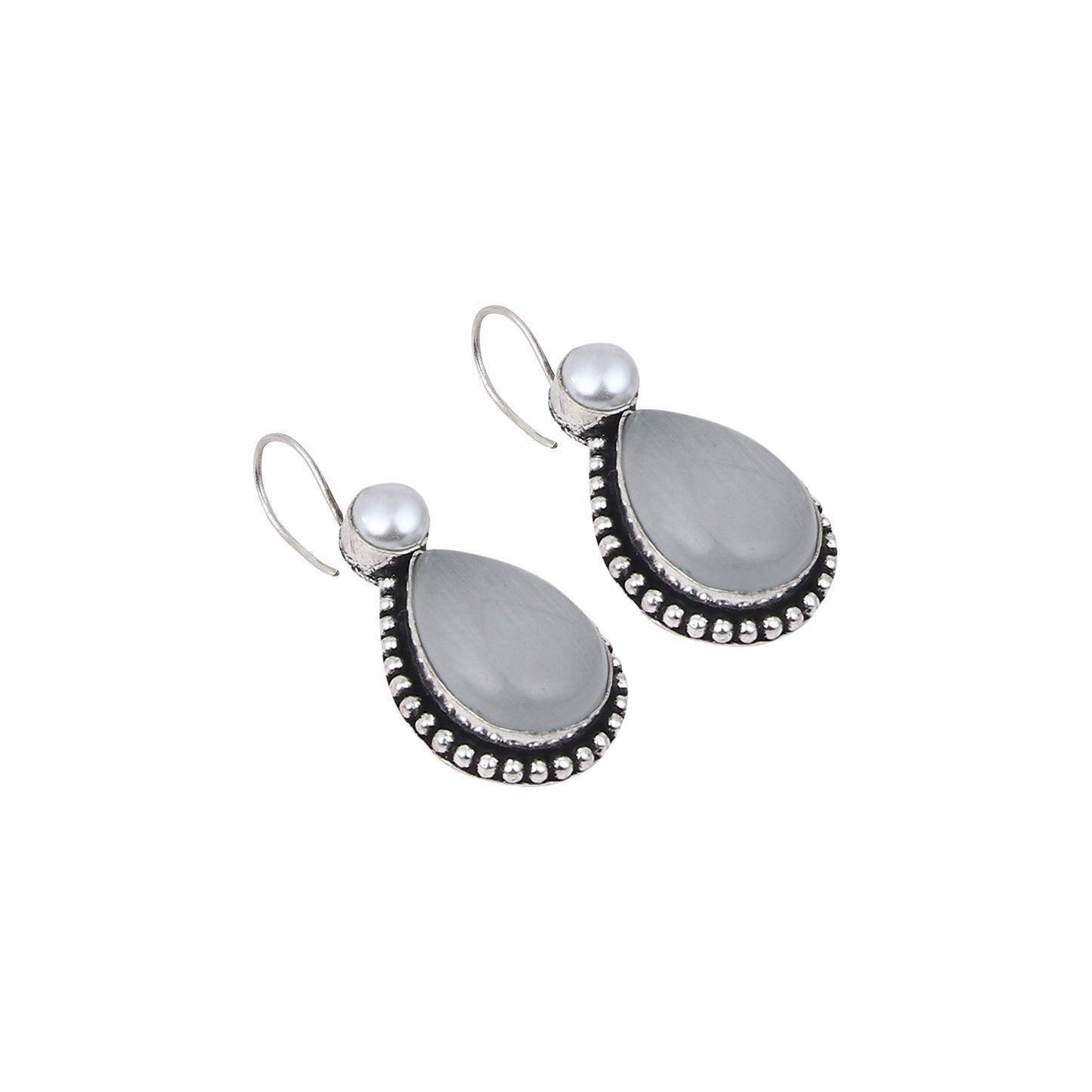 Silver Oxydised drop earring