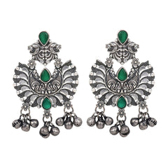 Silver Oxidised finish Chandbali