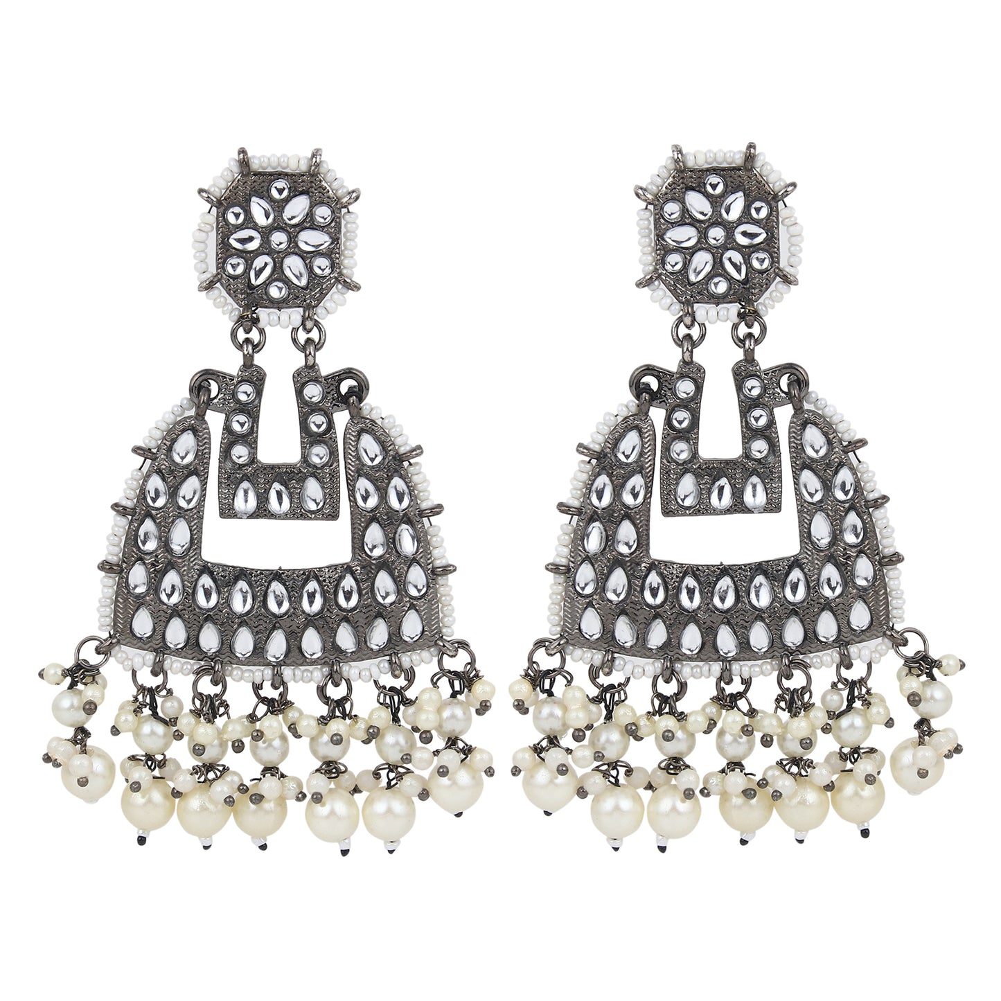 Black Rhodium polish drop earring