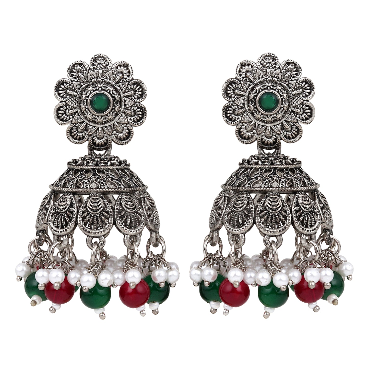 Silver Oxidised finish Jhumka