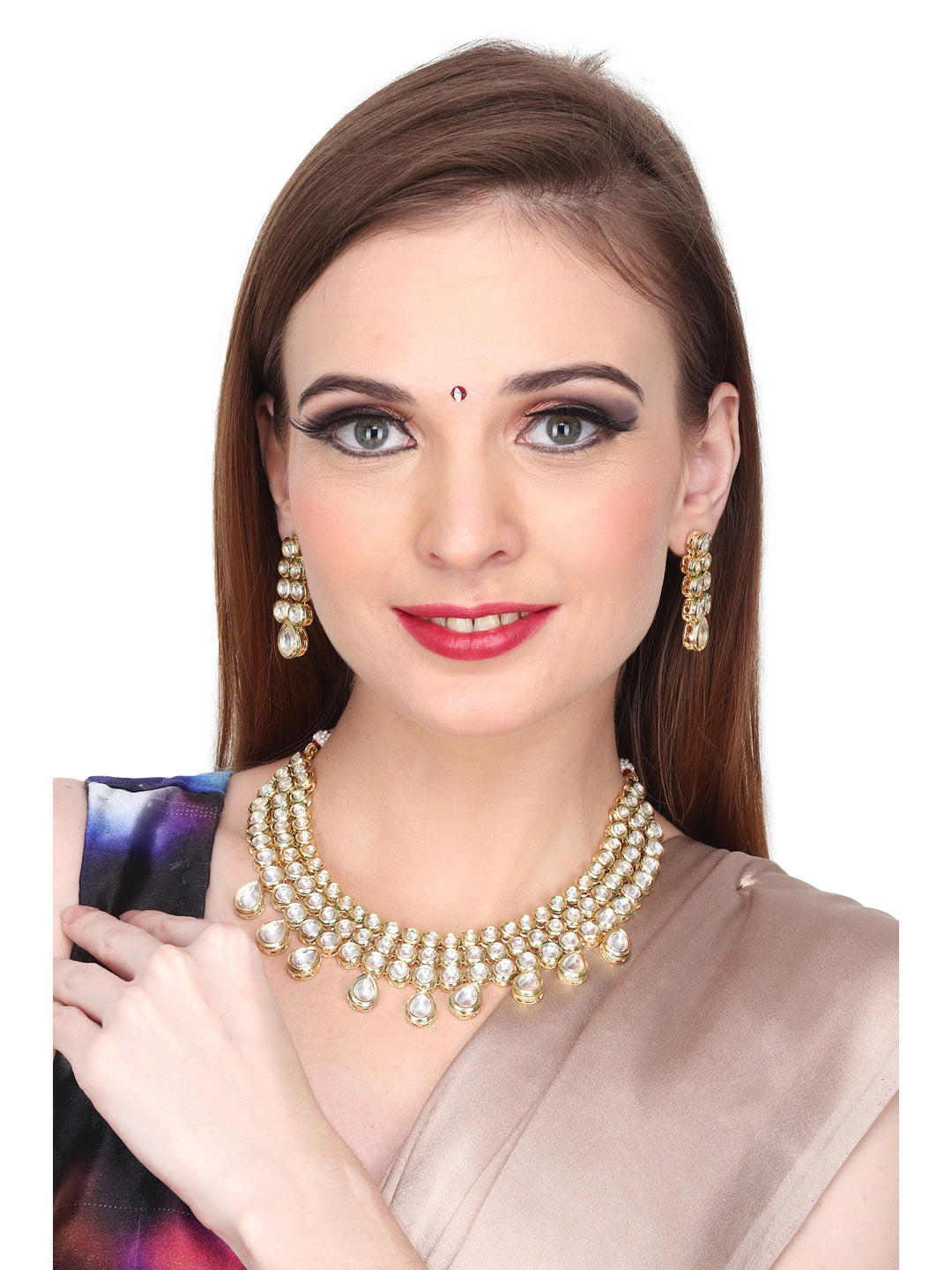 Gold plated Kundan Jewellery set