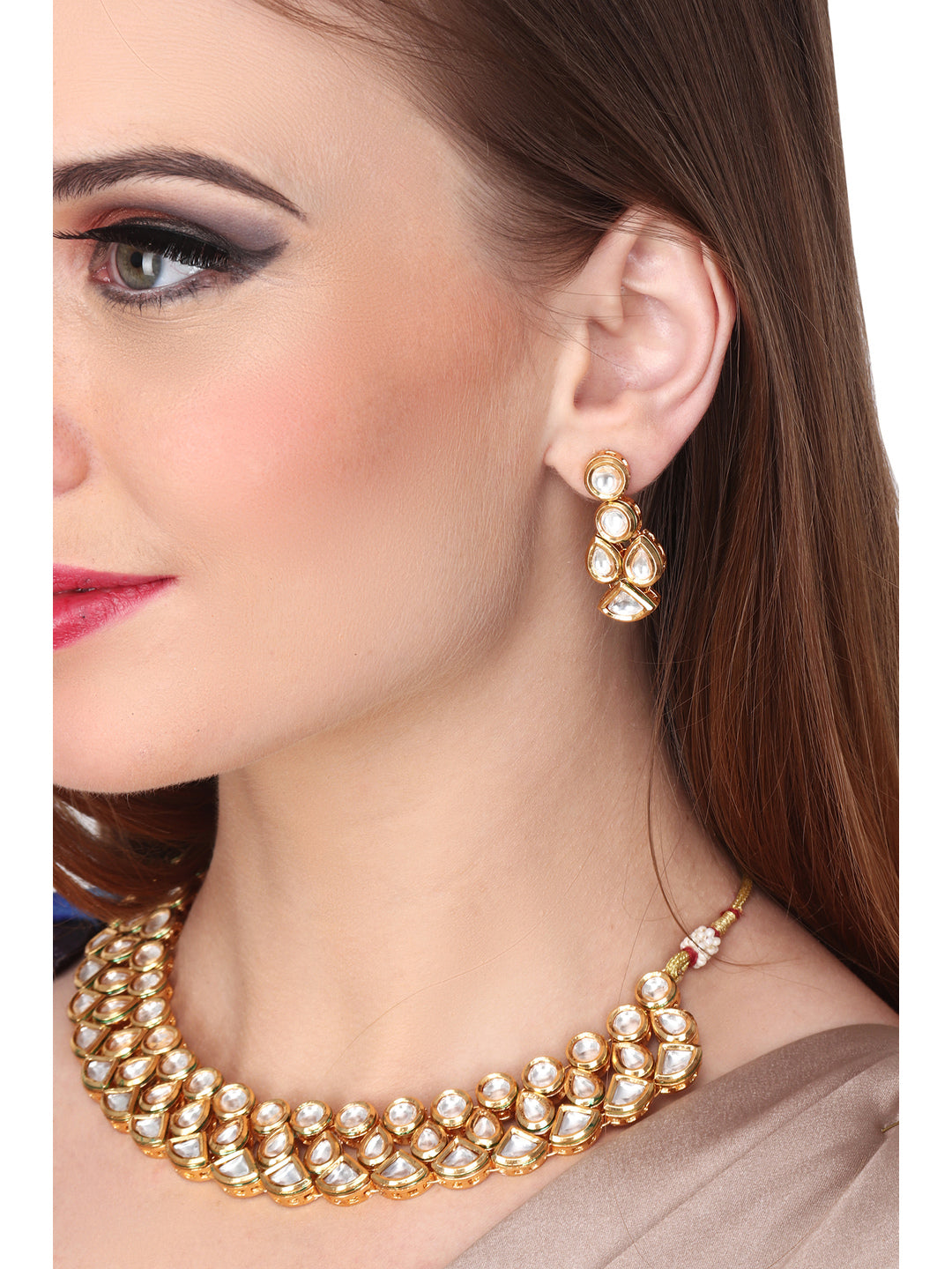 Gold plated Kundan Jewellery set