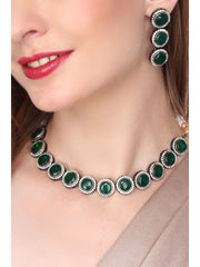 Gold plated Green Necklace set