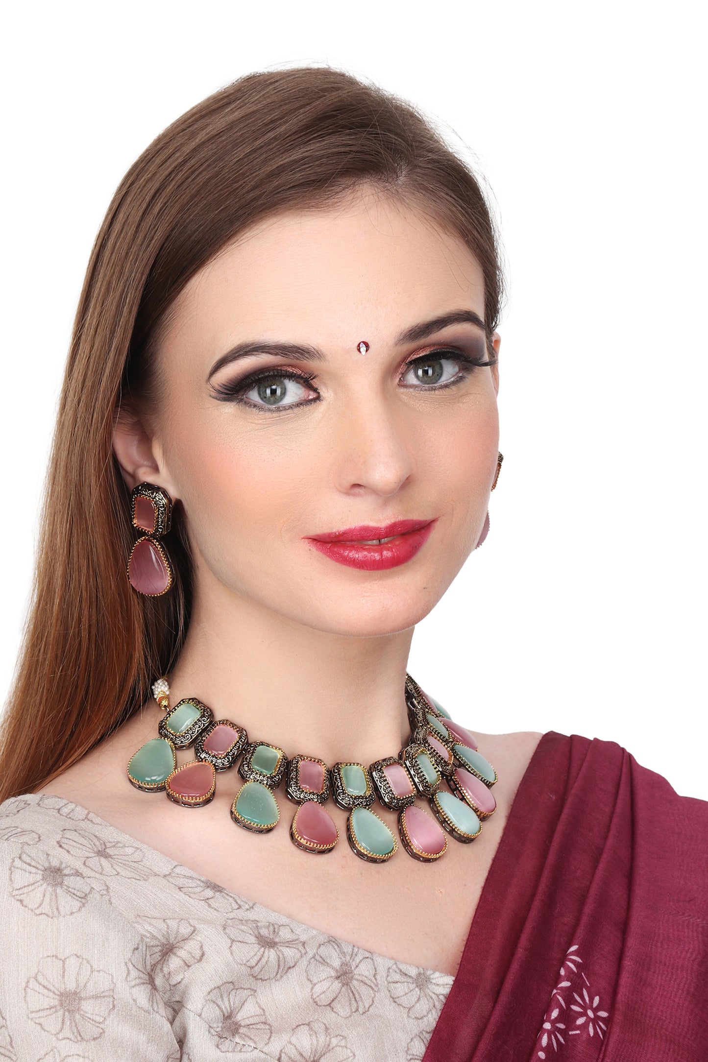 Monalisa Stone Necklace & Earring set