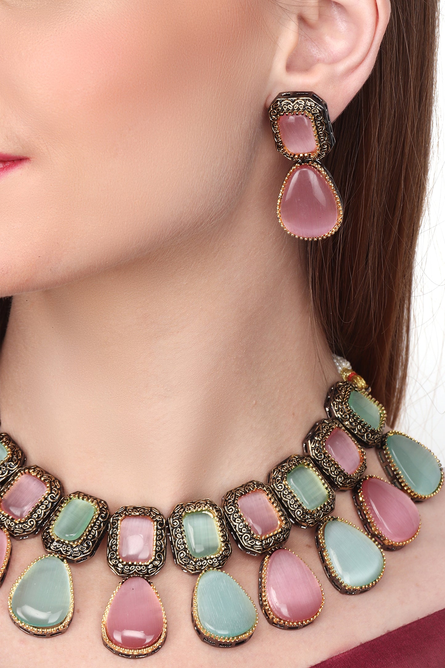 Monalisa Stone Necklace & Earring set