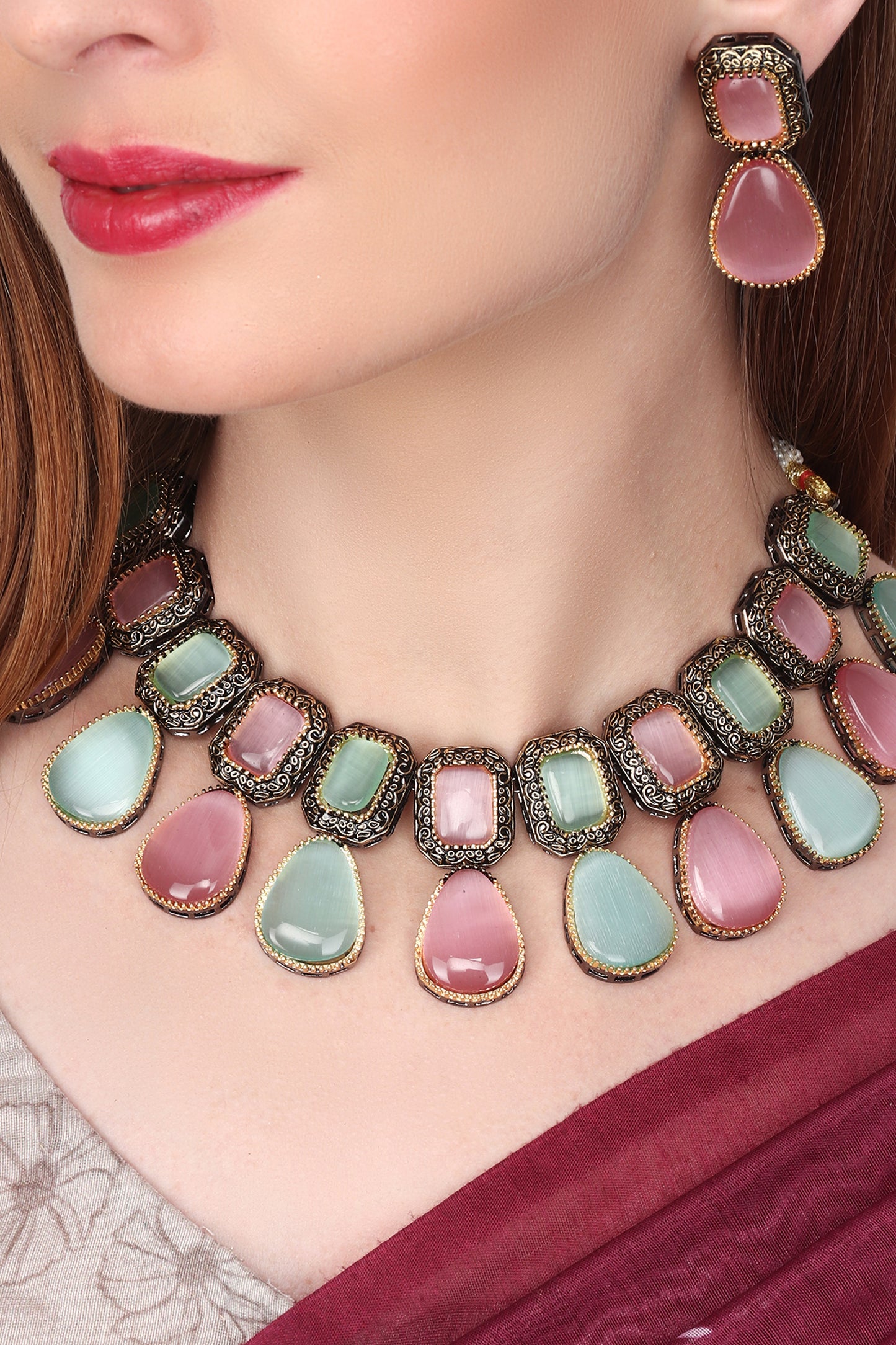 Monalisa Stone Necklace & Earring set