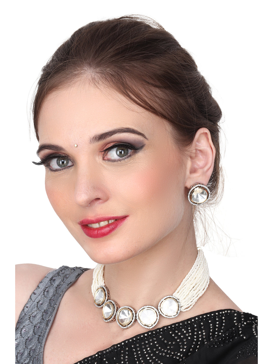 Gold plated Green Necklace set