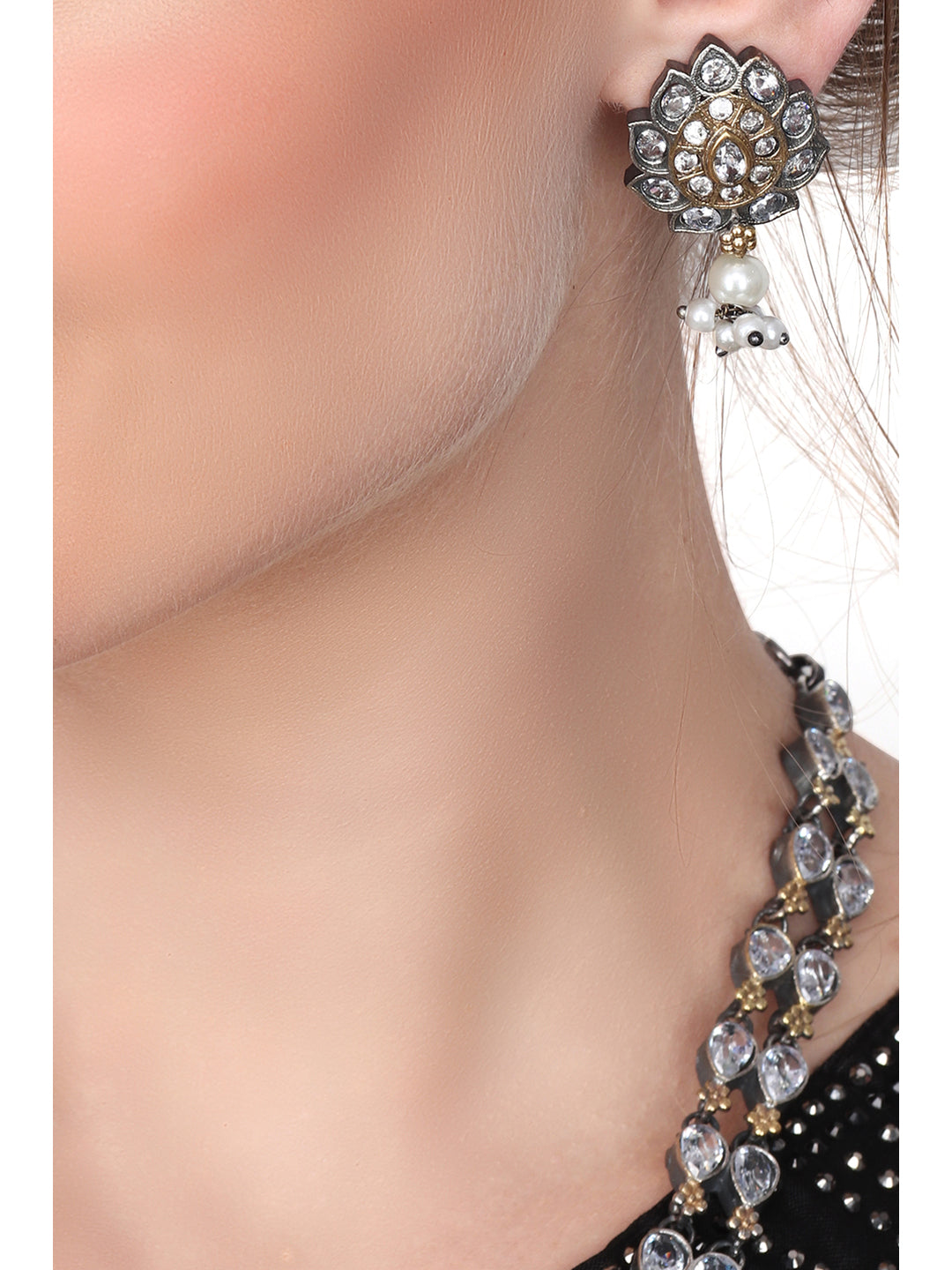 Silver Oxydised Cubic Zirconia Jewellery Set