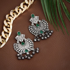 Silver Oxidised finish Chandbali