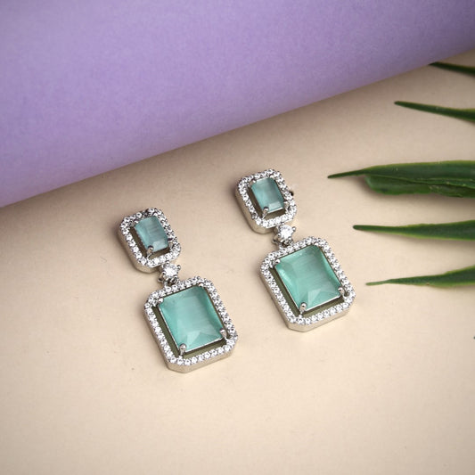 Gold plated AD stone drop earring