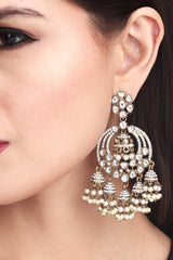 Antique gold finish Chandbali Earrings