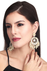 Gold plated chandbali with Pearl drops