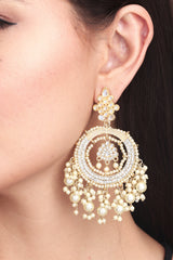 Gold plated chandbali with Pearl drops