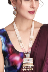 Meenakari & kundan Necklace & Earring set with beads string