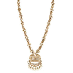 Gold plated long kundan necklace & Earring set