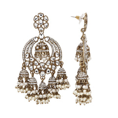 Antique gold finish Chandbali Earrings