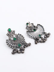 Silver Oxidised finish Chandbali
