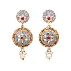 Meenakari & kundan Necklace & Earring set with beads string