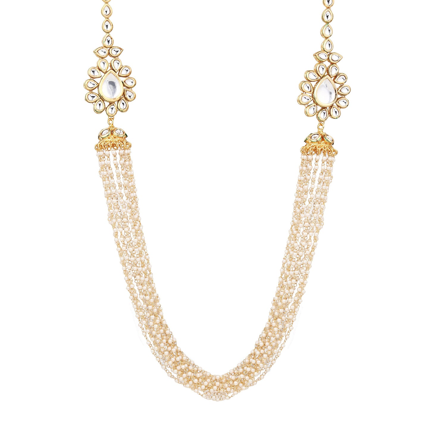 Beaded string long neckalce set