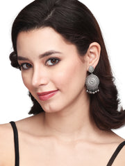 Silver Oxydised Drop Earring