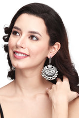 Silver Oxidised Chandbali
