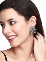 Silver Oxydised Studs with Ghungroo