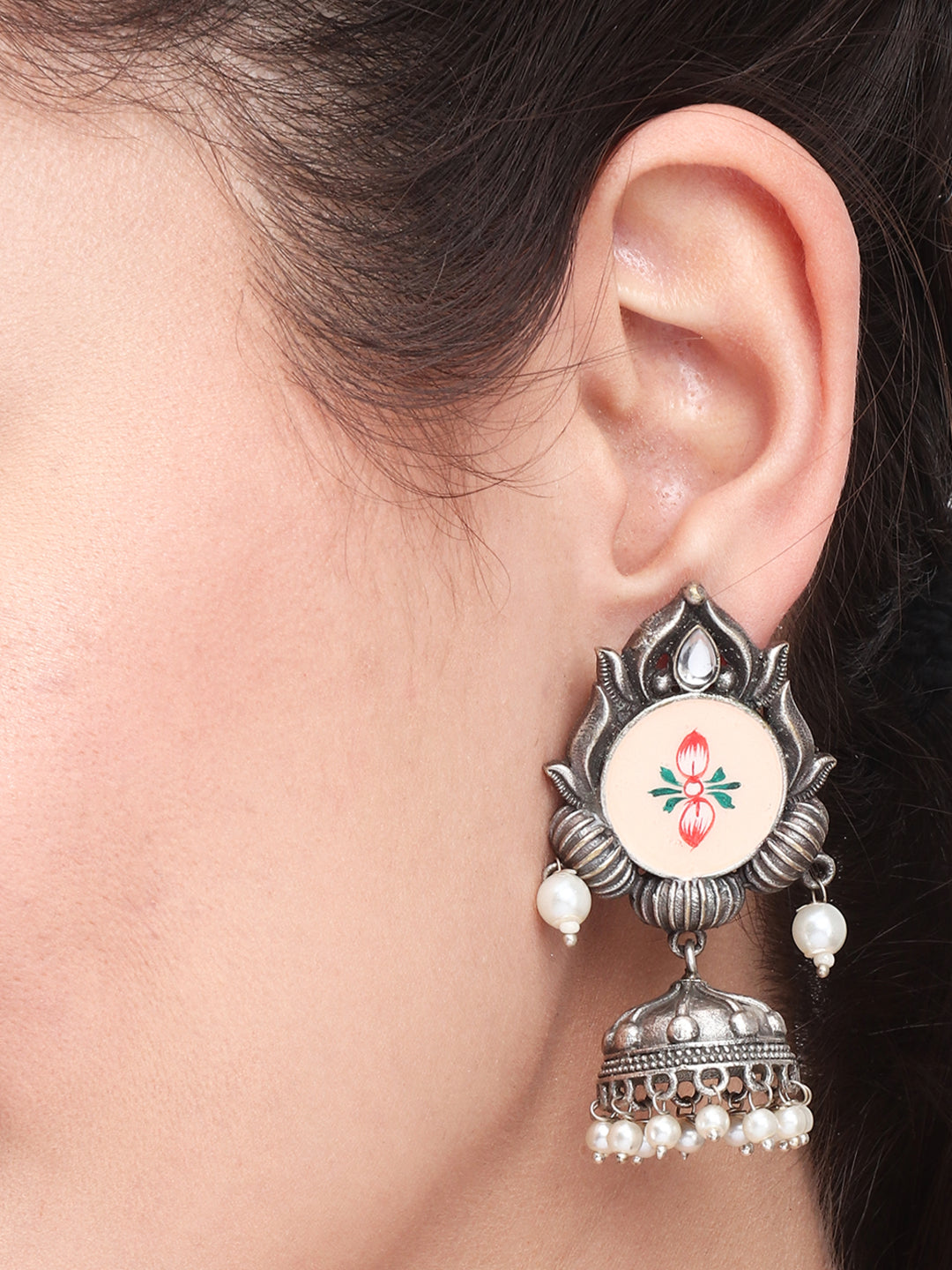 Handpainted contemporary style jhumka