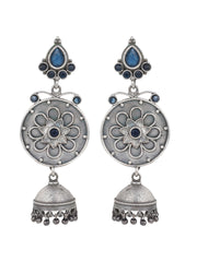 Silver Oxidised drop earring