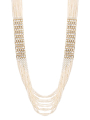 Kundan Long Necklace & Earring Set with Glass Beads