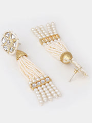 Kundan Long Necklace & Earring Set with Glass Beads