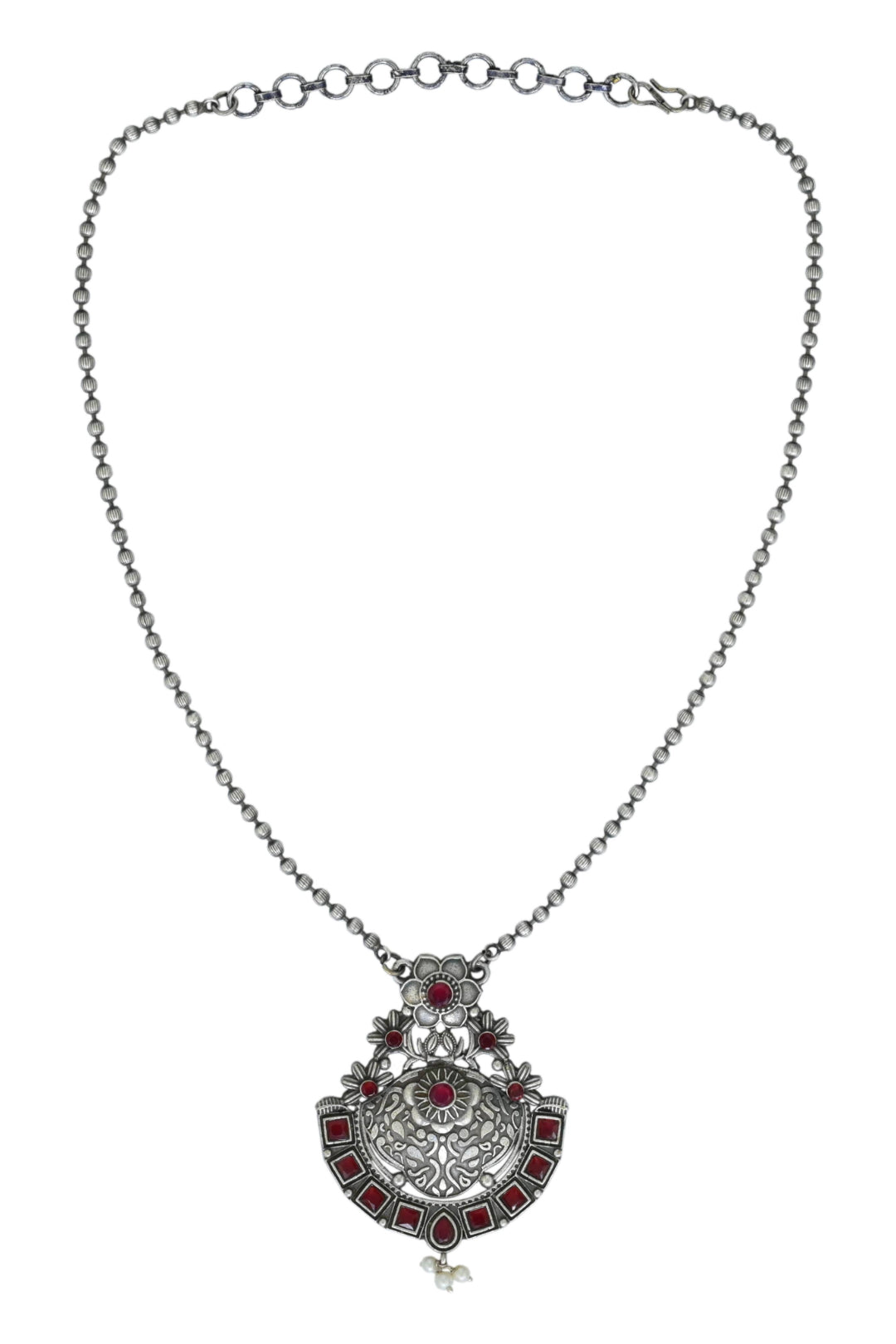Silver Oxidised long Necklace