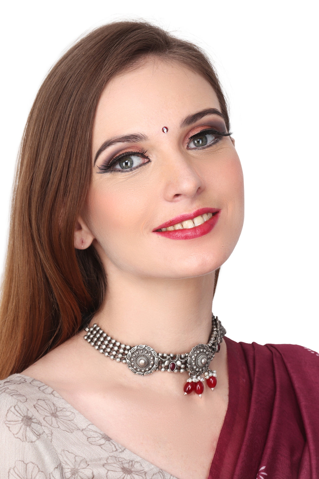 Silver oxidised Choker necklace