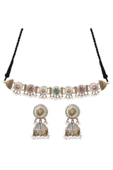Dual tone choker set with Jhumka