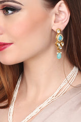 Kundan Pendant with Beads string necklace & Earring set