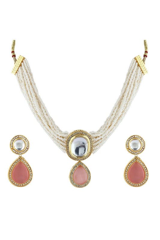 Kundan Pendant with Beads string choker & Earring set