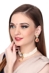 Kundan Pendant with Beads string choker & Earring set