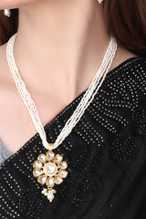 Kundan Pendant with Beads string necklace & Earring set