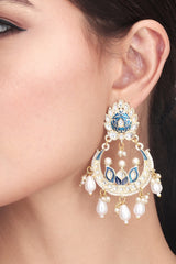 Meenakari Earring & Maangtikka Set with Kundan