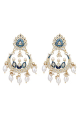 Meenakari Earring & Maangtikka Set with Kundan