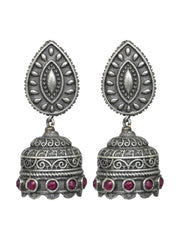 Silver Oxydised finish long Necklace & Earring Set