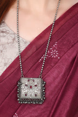 Silver Oxydised finish Necklace & Earring Set