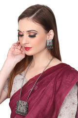 Silver Oxydised finish Necklace & Earring Set