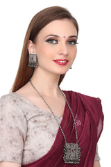 Silver Oxydised finish Necklace & Earring Set